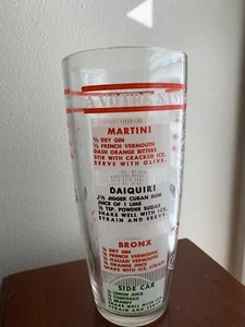 Vintage MCM Cocktail Getränk Mix Shaker Rezept Glas Barware Skol Salud Prost - Bild 1 von 6