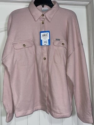 Columbia Mujer Holly Hideaway Waffle Camisa Chaqueta Rosa Chamarra Talla Mediana Foto 1 de 4
