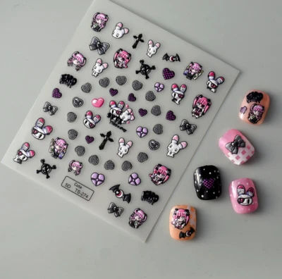 NAIL ART 5D Arco Nudo Conejo Corazón Cruz Uñas Pegatinas Autoadhesivas TS274 NH23 Foto 1 de 4