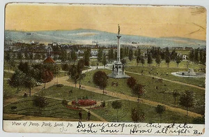 York PA Blick auf Penn Park 1906 UDB Vintage Postkarte - Bild 1 von 2
