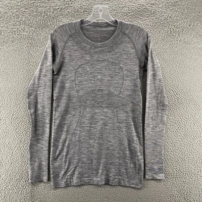 Camiseta Lululemon Top Mujer 8 Gris Correr Swiftly Tech Manga Larga Yoga Gimnasio Foto 1 de 4