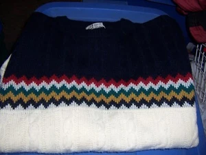 VINTAGE STEEP SLOPES Multicolor Cable Knit Sweater - SIZE MEDIUM - Picture 1 of 3