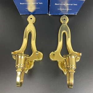 Partylite Cape Cod Brass Sconce Wall Candlesticks 11" - Lot of 2 - NEW - Picture 1 of 7