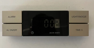 Jacob Jensen Digital Alarm Clock - Minimalist Design, Model 046078A Works Great - Image 1 of 4