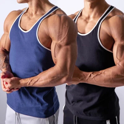 Fitness Studios Shirt Sports Sports Tops Sports Tops Tops Canotta Solido ☆ - Immagine 1 di 4