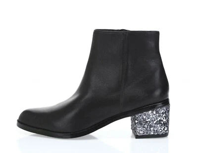 Botines Sol Sana Jenni Mujer Cuero Negro Tacón Brillo Talla. 36 Foto 1 de 4