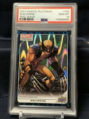 2023 Upper Deck Marvel Platinum Wolverine Teal Wave refractor/799 PSA 10 💎 Foto 1 de 4