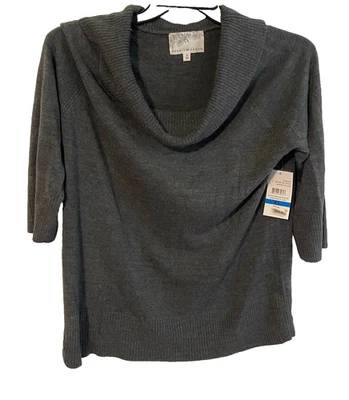 Suéter Pullover Debbie Morgan Para Mujer Talla XL Cuello Capucha Gris Mangas 3/4 Acrílico Foto 1 de 4