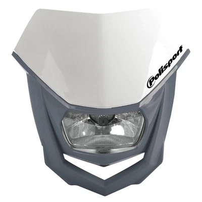 Polisport Halo Lichtmaske Lampenmaske headlight Motorrad Sumo Enduro grau-weiß - Bild 1 von 4