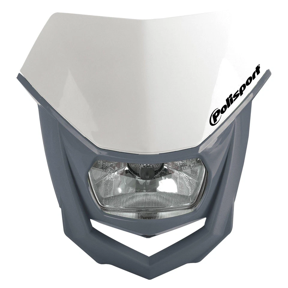 Polisport Halo Lichtmaske Lampenmaske headlight Motorrad Sumo Enduro grau-weiß - Bild 1 von 4