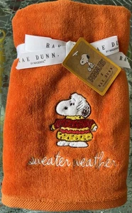 Peanuts x Rae Dunn Set of 2 Snoopy SWEATER WEATHER 16" x 30" Hand Towels NWT - Picture 1 of 3