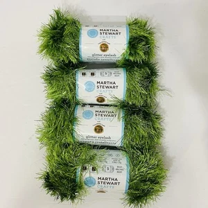 Lion Brand Martha Stewart Crafts Glitter Eyelash Yarn PERIDOT #530 Green - Picture 1 of 8