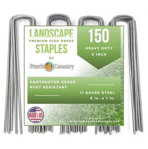 Galvanized Garden Landscape Staples Stakes,Weed Barrier Fabric, Ground Cover ... - Picture 1 of 9