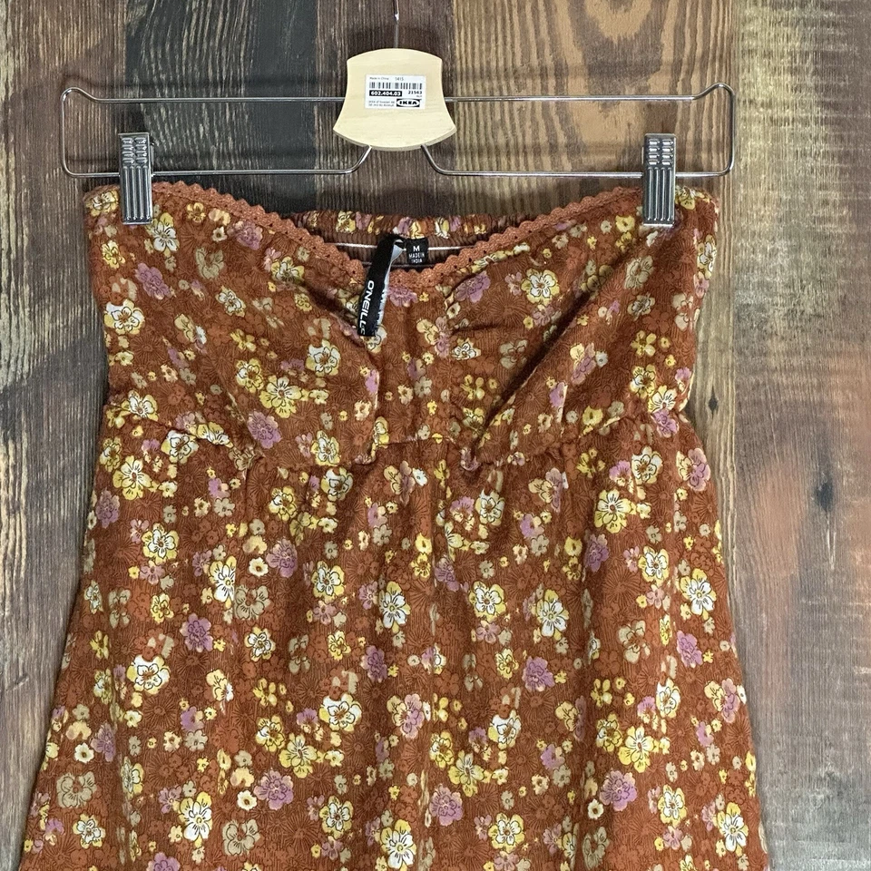 Платье женское O'Neill Junior без бретелек медное с цветами размер средний - Изображение 1 из 4