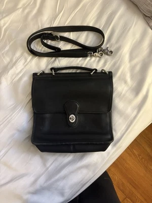 Vintage Coach Willis Black Leather Bag - Image 1 of 3