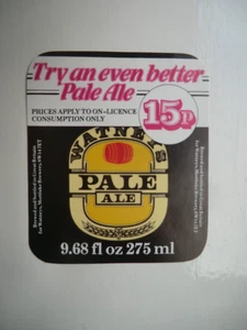 WATNEY PALE ALE MORTLAKE BREWERY 9.68 fl oz BREWERY BEER BOTTLE LABEL - Picture 1 of 1