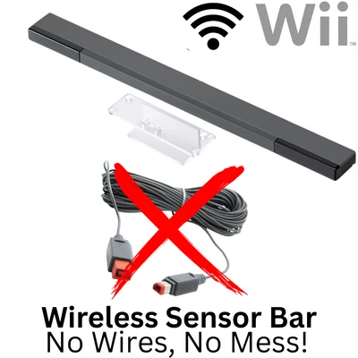 WIRELESS Sensor Bar For Nintendo Wii & Wii U With Stand Receiver ( NO CABLES ) - Image 1 of 4