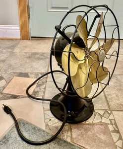 EMERSON Model 71666 OSCULATING FAN 6 Parker BRASS BLADES, pretty nice! - Picture 1 of 17
