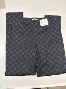 Calvin Klein Pantalones Mujer 8 Negro Cuadros Tobillo Carrera Trabajo Cápsula Armario - Imagen 1 de 6