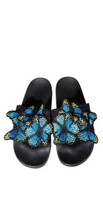 Comfortable Slip On Sandals W/ Butterfly Embroidered Butterflies! Size 7 - Picture 1 of 5