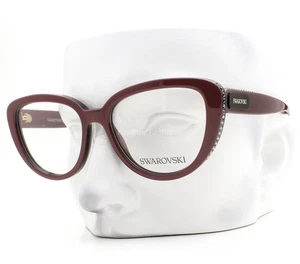 Swarovski Eyeglasses SK 2014 1019 Glasses Burgundy Red on Crystals 54mm No Case - Picture 1 of 9