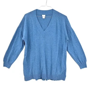 Chico's Women's V-Neck Pullover Sweater Top Size 3 Blue Cashmere Blend Soft - Picture 1 of 4