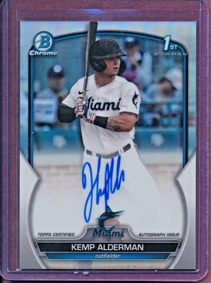 2023 Bowman Chrome - Kemp Alderman #CDA-KA Chrome Prospect Refractor Auto /499  - Image 1 of 2