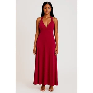 J. Crew NWT Silk Halter V Neck Maxi Dress Berry Formal Evening Gown 10 83-03 - Picture 1 of 14