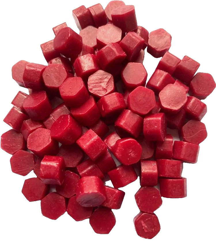 Contas de cera de vedação vermelhas carmesim para envelopes e convites, aproximadamente 250 contas - Imagem 1 de 1