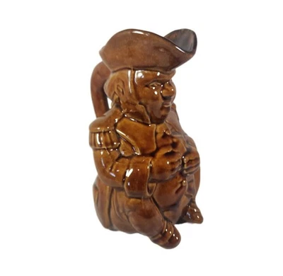 Vintage Bennington Pottery Rockingham Brown Glaze Toby Jug Pitcher - Image 1 of 4