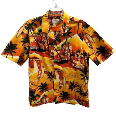 Camisa havaiana masculina autêntica Royal Hawaiian Creations XL prancha de surf aviões amadeirados - Imagem 1 de 4