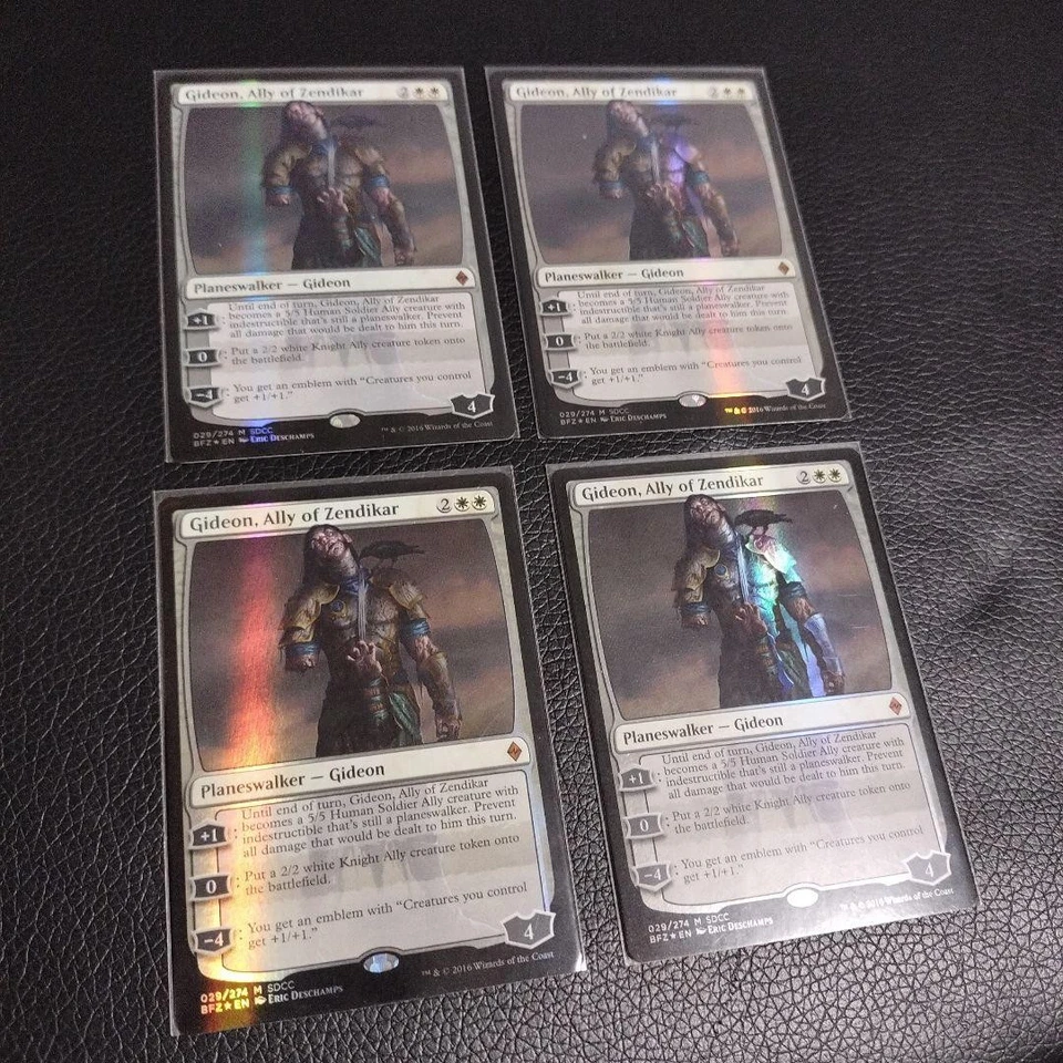 Gideon Ally of Zendikar SDCC2016 Promo Foil MTG Card Set of 4 Used - Image 1 of 1
