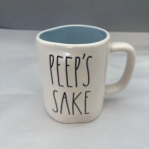 Rae Dunn Ostern/Frühling LL "PEEP’S SAKE" Tasse; türkisblau innen/schwarze Schrift NEU - Bild 1 von 4