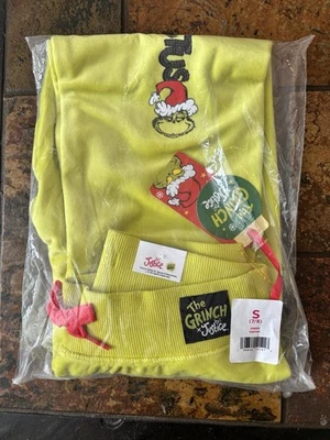Nuevo con etiquetas Justice Girls Talla Pequeña The Grinch Terciopelo Verde Joggers Navidad Foto 1 de 4