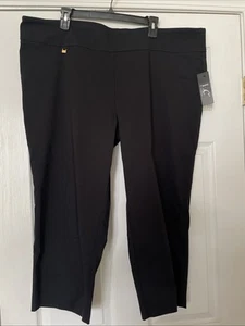 NWT Women's Plus Sz 22 LAURA CRUZ Black Stretch Pull On Capri Pants - Picture 1 of 7