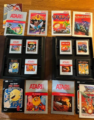 FUNDA DE JUEGO ATARI VINTAGE CON 8 JUEGOS ATARI + FOLLETOS DE INSTRUCCIONES Foto 1 de 4