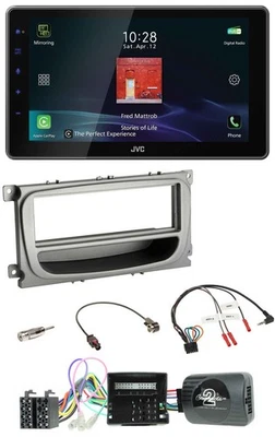 JVC DAB Lenkrad Bluetooth USB Autoradio für Ford Focus Galaxy C-Max Can ab 2007 - Bild 1 von 4