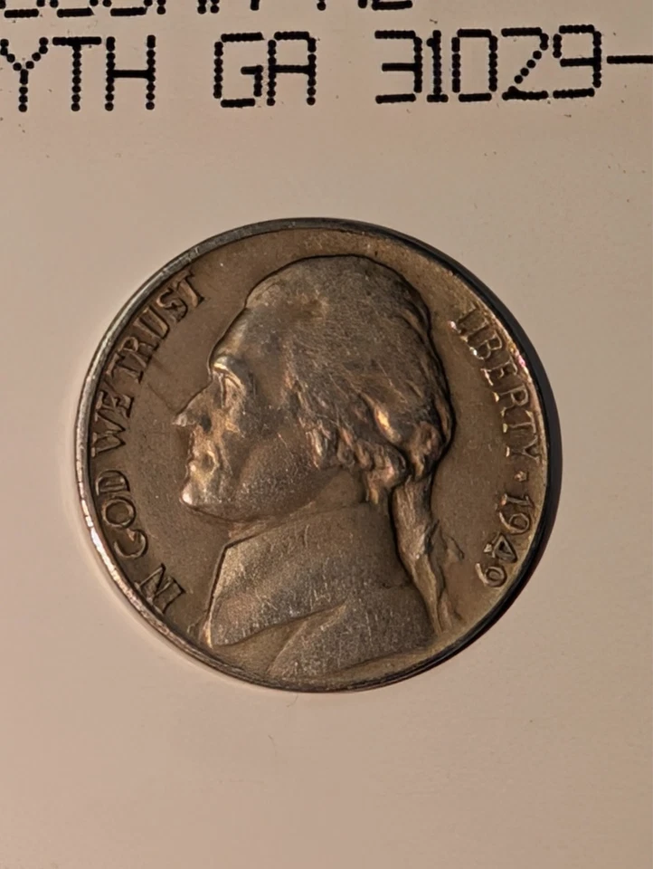 1949-D JEFFERSON NICKEL , ERROR COIN , AMAZING CONDITION! - Image 1 of 4