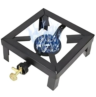 Queimador de anel de ebulição grande 1 chave resistente ferro fundido único GLP gás catering EUA▲ - Imagem 1 de 4