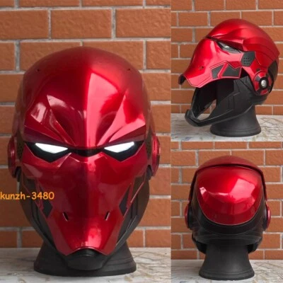 Nueva Máscara Capucha Roja Cosplay DC Liga de la Justicia Batman Casco Ojos LED FRP Prop Regalo Foto 1 de 4