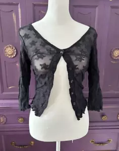 French Vintage Designer 90s Sexy Lace Cami Button Up  Sz S  - Picture 1 of 3