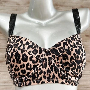 NWT Victorias Secret Wicked Shine Strap Swim Bikini Top 32DD Sexy Leopard - Picture 1 of 4
