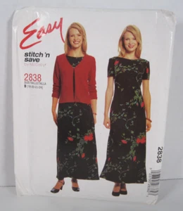McCall's Stitch 'n Save 2838 Easy Jacket & Dress Misses' 18-24 Pattern Uncut - Picture 1 of 2