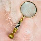 Brass Magnifying Glass - Round Magnifier, Necklace Monocle Pendant, Page Reading