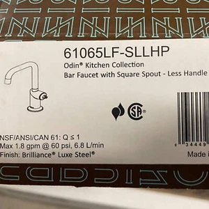 Brizo 61065LF-SLLHP Odin 1.8 GPM Single Hole Bar Faucet - Less Handle, Luxe Stee - Picture 1 of 2