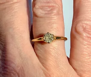 Anello di fidanzamento solitario oro giallo 14 kt .40 ct diamanti naturali 1,9 g - misura 6,5 - Foto 1 di 12