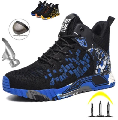 Neue 2025Herren Leicht Sicherheitsschuhe Arbeitsschuhe S3 Hohe Top Arbeitstiefel - Bild 1 von 4