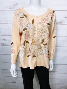 J Jill Re Crafted Created Imagined Womens Cardigan Size M Floral Limited Edition - Picture 1 of 17