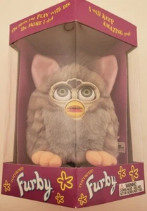 WORKING!  FURBY 1998 ORIGINAL 1st Generation GREY TABBY/GREY! New In Box! - Picture 1 of 5