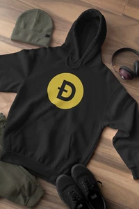 Dogecoin Hoodie | Crypto Shirt | Cryptocurrency Dogecoin Hooded Sweatshirt - Picture 1 of 7